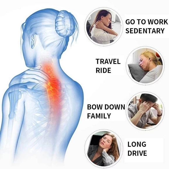 MLV Black Neck Support Travel Pillow - Picture 2 of 16